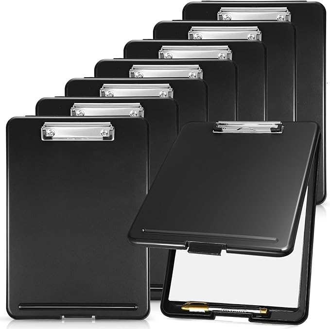 Geyee 8 Pcs Clipboard with Storage Plastic Foldable Nursing Clipboard Storage by Geyee