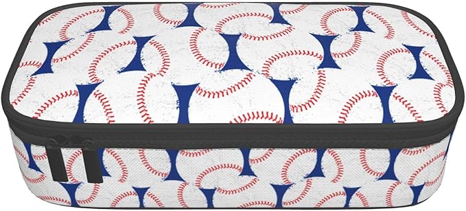 Baseball Blue White Ball Pencil Case Big Capacity Storage Pencil Pouch - Image 9