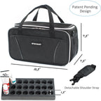acrylic paint storage bag, art supply organizer with showing dimensions