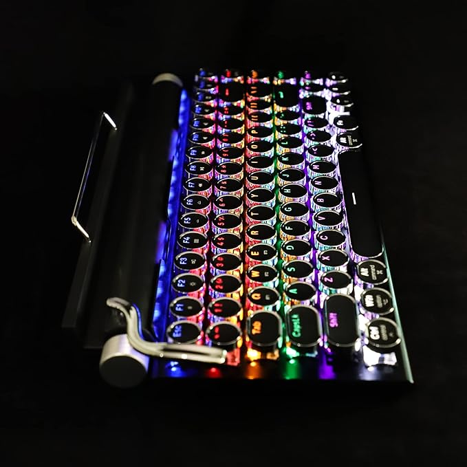 Adventurers Typewriter Style Retro Mechanical Keyboard LED Backlight 83 Keys - Image 6
