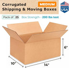 Medium Moving & Shipping Boxes 14"L x 10"W x 6"H - Image 2
