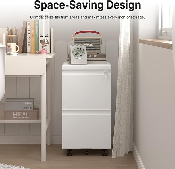 HOMOFFICE 2 Drawer File Cabinet - Image 6