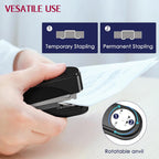 Metal Stapler Heavy Duty 50 Sheet Capacity with 1750 Staples and Staple Remover, Full Strip Staplers for Desk, No Jam, Non-Slip for Office & Classroom, Black