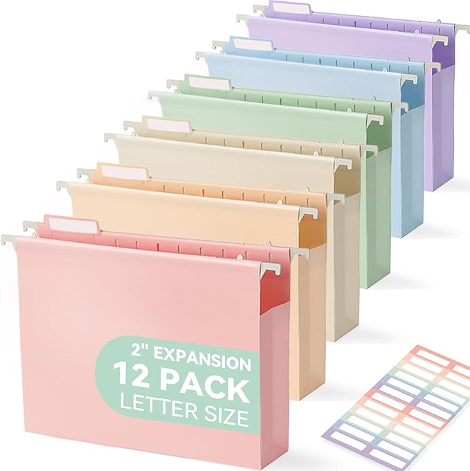 SortRax Plastic Extra Capacity Hanging File Folders, Heavy Duty by SortRax