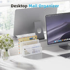 Marbrasse Mail Organizer for Desk, 3-Slot Mesh Metal Mail Holder countertop - Image 4