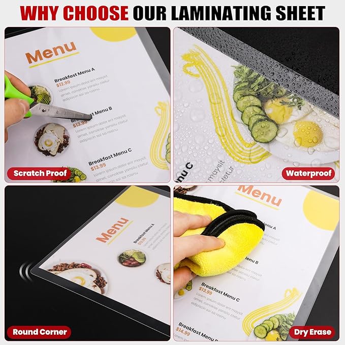 CAREGY 100 Pack Laminating Sheets, Holds 8.5 x 11 Inch Sheets, 5 Mil Thermal - Image 6