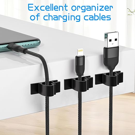 XHF 100pcs Adhesive Cable Wire Clips Black, Outdoor Cable Management Wire - Image 5