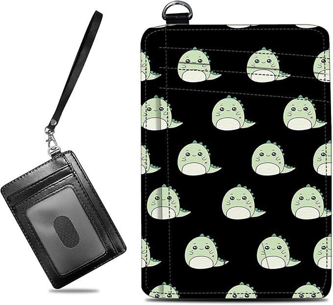 BWEGRHE Small Travel Wallets, Cute Dinosaurs Slim Minimalist Front Pocket Wallet by BWEGRHE