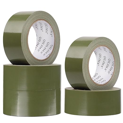 QILIMA 5-Pack Olive Green Duct Tape, Industrial, Professional Use, 2 Inch X 30 - Image 2