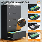 AFAIF 5 Drawer File Cabinets for Home Office, Metal Filing Cabinet - Image 5