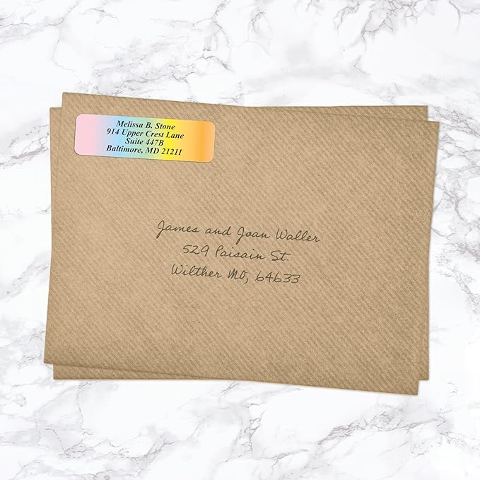 Cascading Rainbow Personalized Return Address Labels Without Dispenser - Image 5