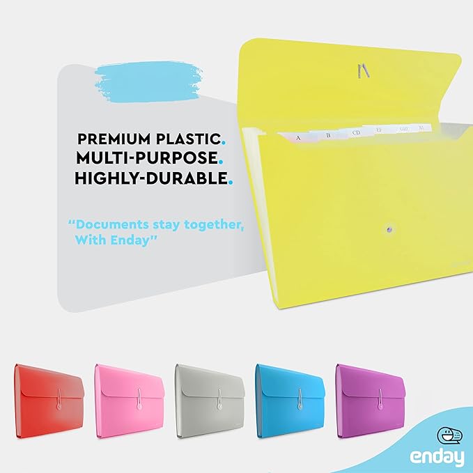 Accordion File Organizer Green, 7 Pocket Expanding File and Cover Folder - Image 3