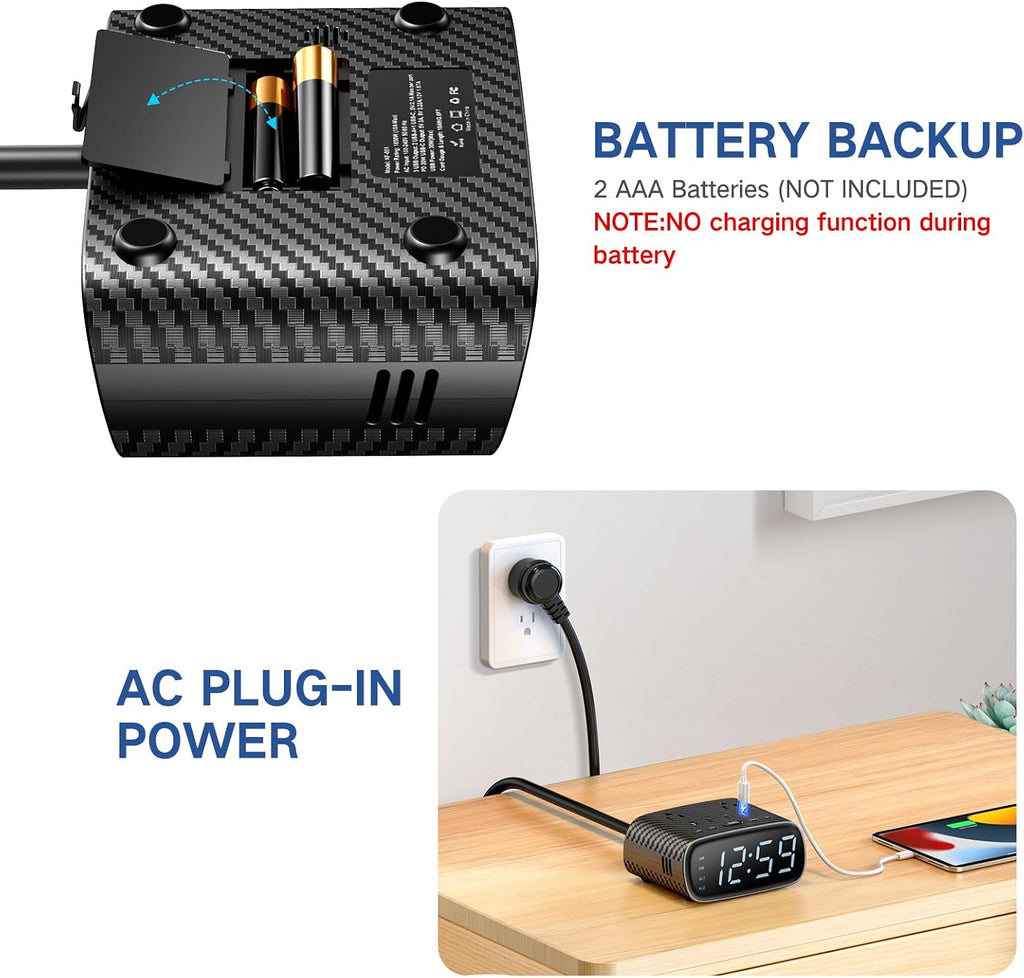 xba alarm clock charging station, 20w usb-c, 2 on a desk or shelf