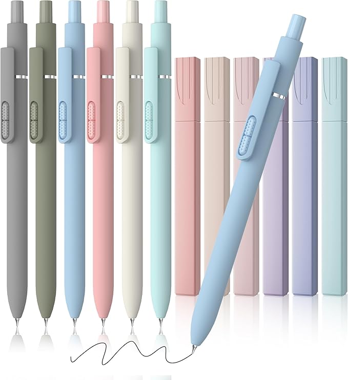 JIMMIDDA- 12 Pack Gel Pens, 0.7mm Black Ink Fine Point Smooth Writing by JIMMIDDA