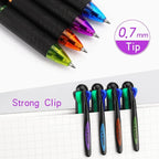 Bribobo 4 Pack Multicolor Ballpoint Pens 4-in-1 0.7mm Colored Retractable - Image 4