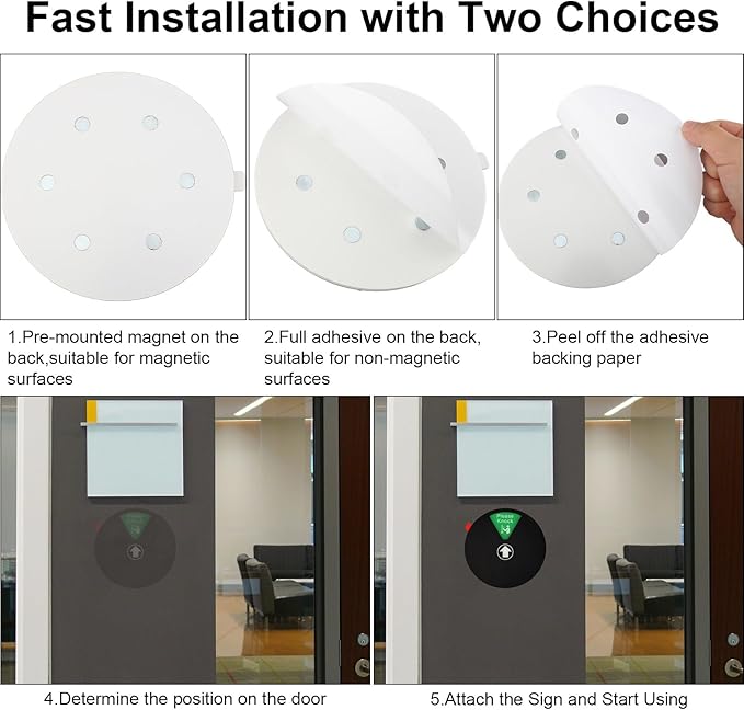 Ryetvok Office Door Sign, 6-In-1 Rotating Status Indicator Door Decor - Image 6