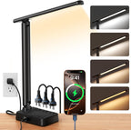 led desk lamp with power strip, 3 ac, main product view