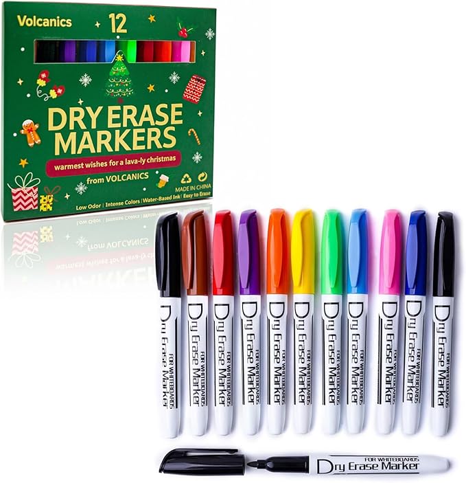 Volcanics Christmas Dry Erase Markers – Colored Whiteboard Markers - Image 2