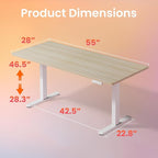 HUANUO 55 x 28 inch Electric Standing Desk Adjustable Height, 4 Memory Height - Image 3