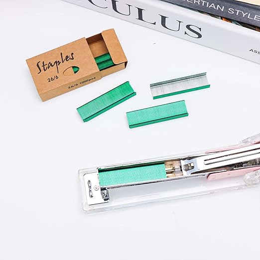 NatSumeBasics Colored Staples 6000 26/6 Metallic Green Staples Fit Desktop - Image 5