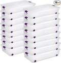 Sterilite 16-Pack 60 Quart ClearView Latch Box, Wheeled Underbed Organizer Bins by Sterilite