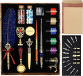 Junhartt Quill Feather Pen and Ink Set, Calligraphy Pen Glass Dip Pen and Wax by Junhartt