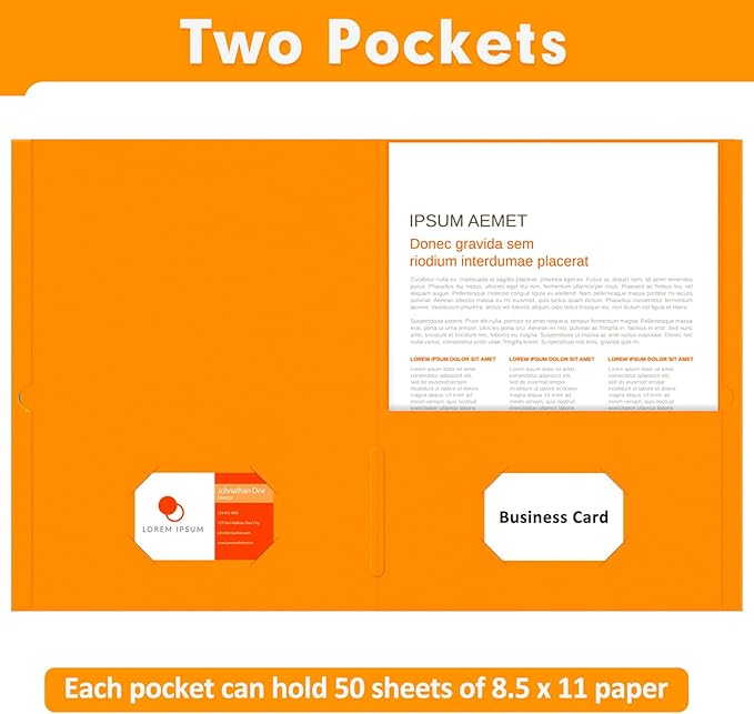 Two Pocket Folders, PANDRI 50 Pack 2 Pocket Folders, Letter Size Paper File - Image 4