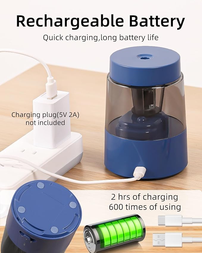 ZMOL Electric Rechargeable Pencil Sharpener, Automatic Pencil Sharpeners Kids - Image 5