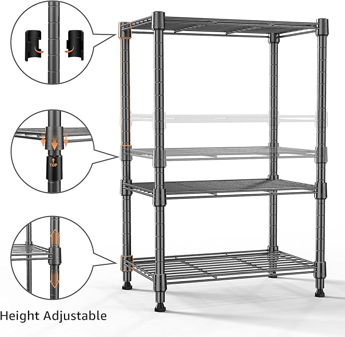 M MZG 450 lbs Steel Storage Shelving 3-Tier Utility Shelving Unit Steel - Image 5