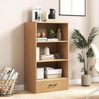 LOKO 4-Tier Bookcase with Storage Drawer, Modern Organizer Display Storage - Image 2
