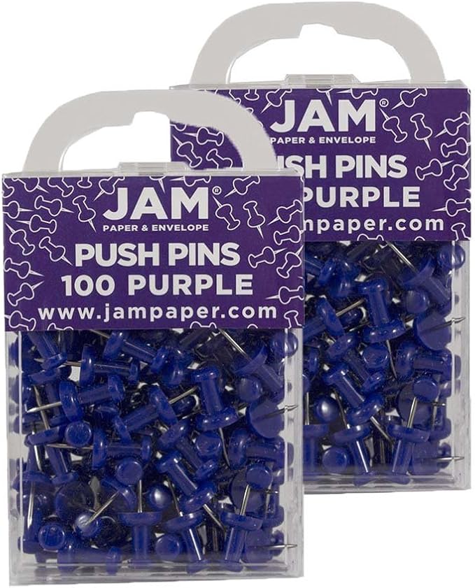 JAM PAPER Colorful Push Pins by JAMPaper