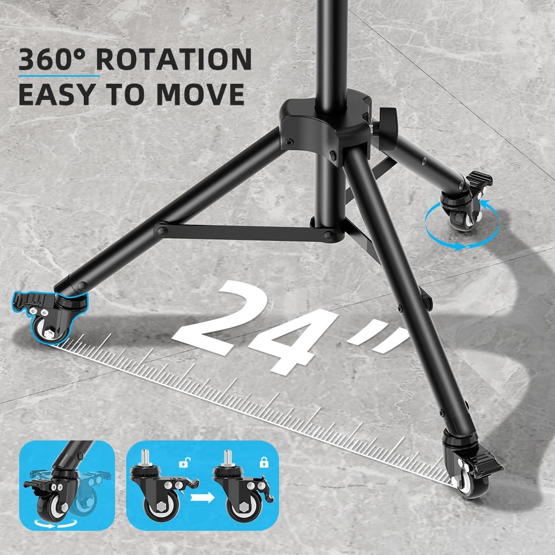 Projector Stand with Wheels, Laptop Tripod from 29" to 69" with Mou...
