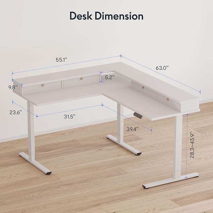 FLEXISPOT 63" L Shaped Standing Desk - Image 8