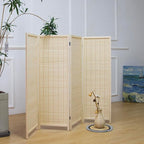 Furnnylane 4 Panel Short Room Divider Screen, Small Bamboo Panel Divider - Image 3