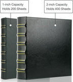 LETVPVOW Vintage Hardback 3 Ring Binder 2 Inch, Professional Leather Binder 3 - Image 5
