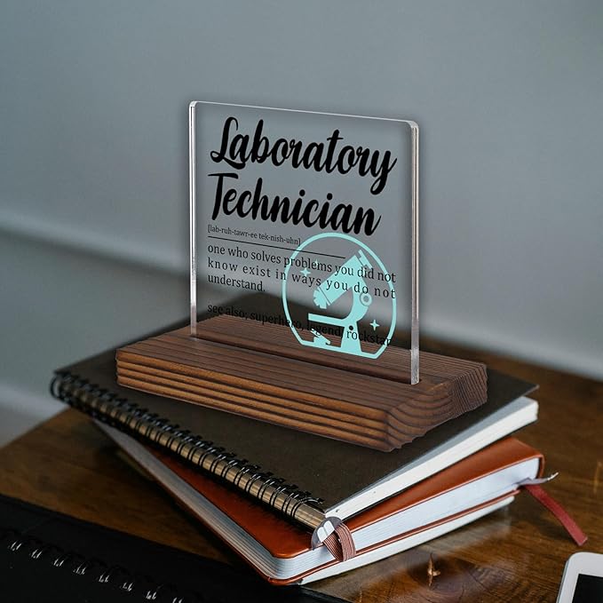 Laboratory Technician Gifts, Funny Appreciation Desk Sign - Image 2