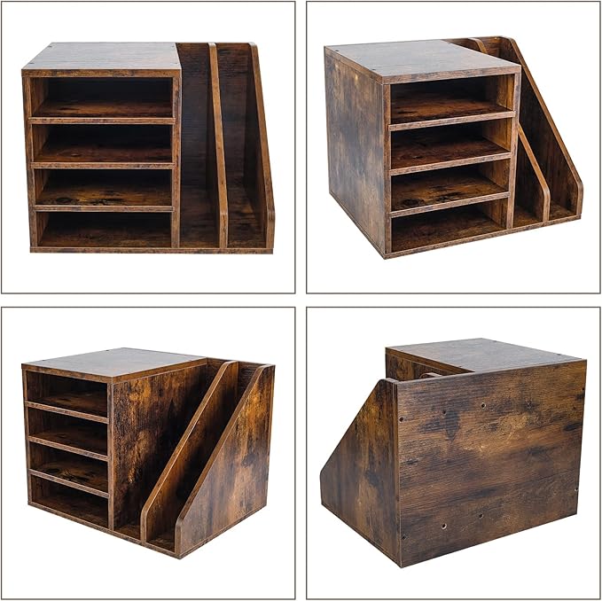 PAG Wood Desktop File Holder Organizer Mail Sorter - Image 3