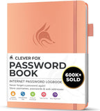 Clever Fox Password Book with alphabetical tabs. Internet Address Organizer by CleverFox