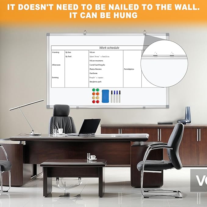 H-Qprobd Dry Erase Board for Wall 72"x40" Aluminum Presentation Magnetic - Image 6