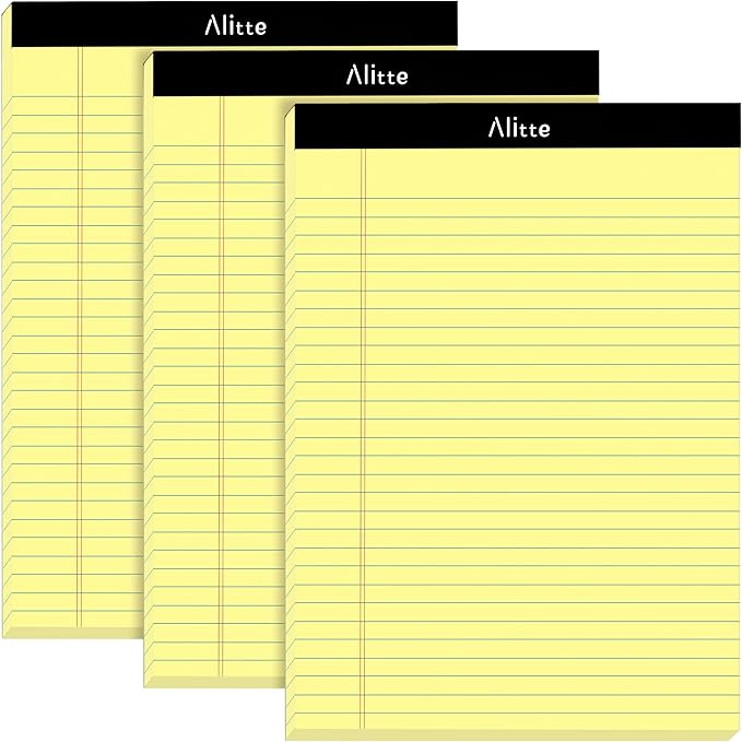 Alitte Yellow Legal Notepads 8.5 x 11, No Ink Bleeding by Alitte