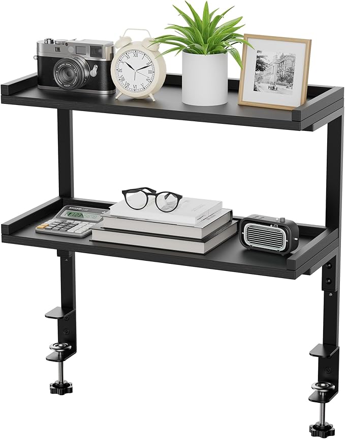 ART-GIFTREE Clamp On Desk Shelf 2-Tier, 16.5 in Wood Shelving Unit - Image 4