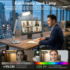 desk lamp for home office, eye-caring diffused table shown in use