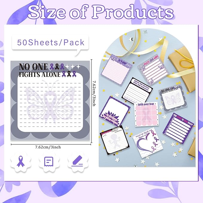 Lovarywow Domestic Violence Awareness Sticky Notes Gifts, 9 Pack Domestic - Image 2