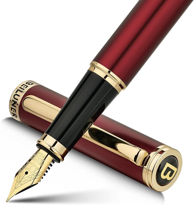 BEILUNER Red Fountain Pen, Stunning Luxury Pens by BEILUNER