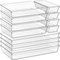 Criusia 12 Pack Large Clear Plastic Drawer Organizer Trays | MULTI-USE Acrylic by Criusia