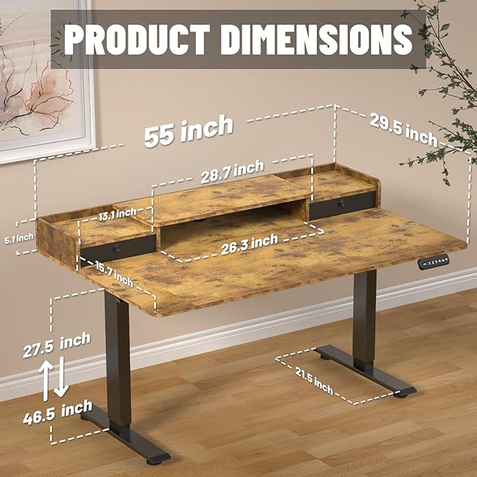 ExaDesk 55 x 30 Inch Electric Standing Desk - Image 3