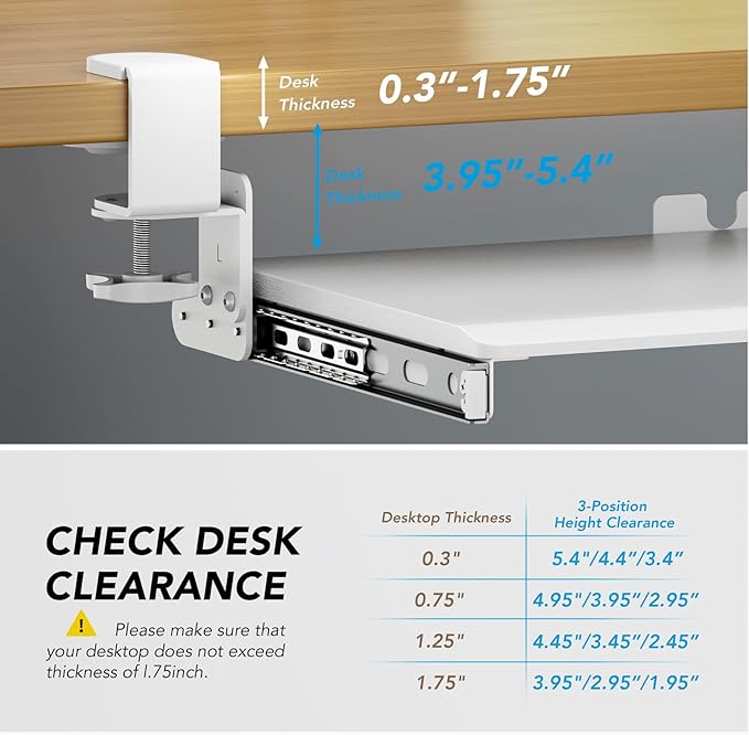 AX WABER Keyboard Tray Under Desk Pull Out - Image 4