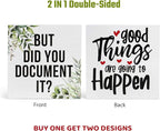 Double-Sided Wooden Box Sign, But Did You Document It Office Decor 2-in-1 - Image 2