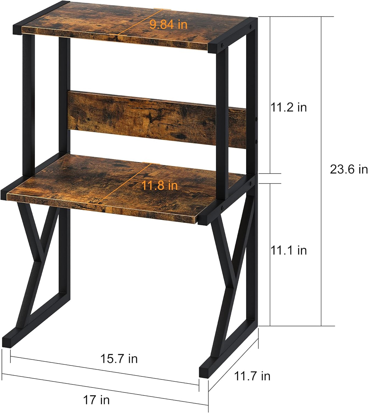 aboxoo Printer Stand for Desk to Save Space, Metal+Wood for Home Office