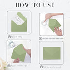A7 Sage Green Envelopes 100 Pack, Goefun 5x7 V Flap Printable Envelopes - Image 3